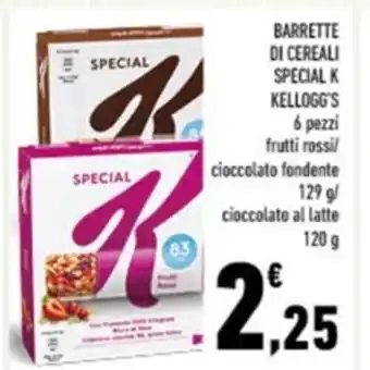 Conad BARRETTE DI CEREALI SPECIAL K KELLOGG'S 6 pezzi frutti rossi/ cioccolato fondente 129 g offerta