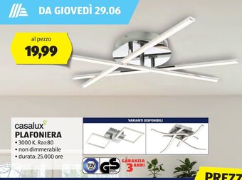 ALDI casalux PLAFONIERA offerta