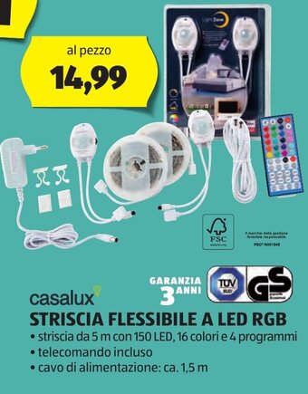 ALDI casalux STRISCIA FLESSIBILE A LED RGB offerta