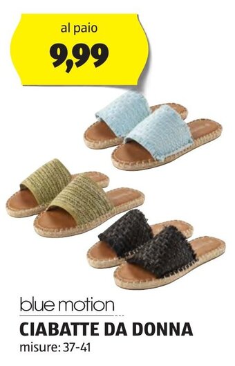 ALDI blue motion CIABATTE DA DONNA 37-41 offerta