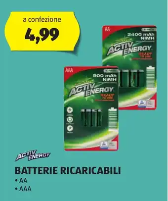 ALDI ACTIV ENERGY BATTERIE RICARICABILI offerta