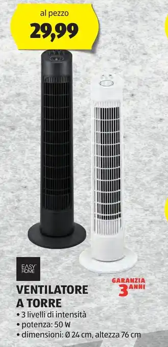 ALDI EASY HOME ENTILATORE A TORRE offerta