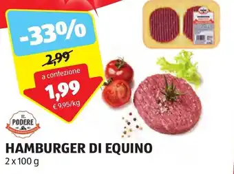 ALDI IL PODERE PA HAMBURGER DI EQUINO offerta