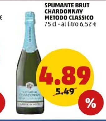 PENNY SPUMANTE BRUT CHARDONNAY METODO CLASSICO 75 cl offerta