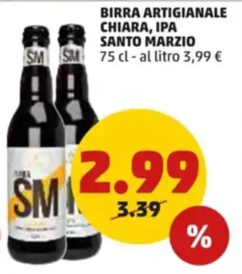 BIRRA ARTIGIANALE CHIARA, IPA SANTO MARZIO 75 vcl