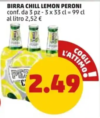 BIRRA CHILL LEMON PERONI conf. da 3 pz - 3 x 33 cl