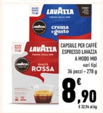 Conad CAPSULE PER CAFFÈ ESPRESSO LAVAZZA A MODO MIO vari tipi 36 pezzi - 270 g offerta