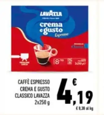 Conad CAFFÈ ESPRESSO CREMA E GUSTO CLASSICO LAVAZZA 2x250 g offerta