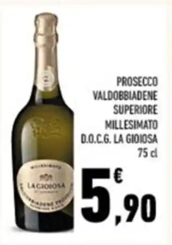 Conad PROSECCO VALDOBBIADENE SUPERIORE MILLESIMATO D.O.C.G. LA GIOIOSA 75 cl offerta