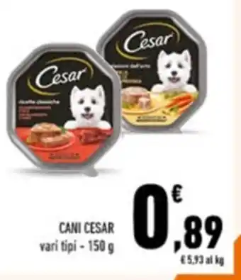 Conad CANI CESAR vari tipi - 150 g offerta