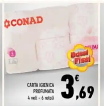Conad CARTA IGIENICA PROFUMATA 4 veli – 6 rotoli offerta