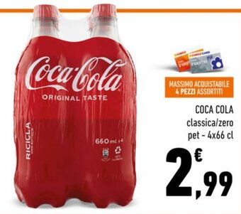 Conad COCA COLA classica/zero pet - 4x66 cl offerta