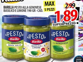 Il Genio Supermercato BARILLA PESTO ALLA GENOVESE BASILICO E LIMONE 190 GR-CAD. offerta