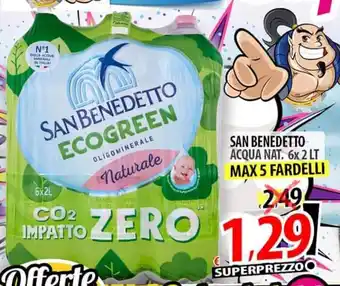 Il Genio Supermercato SAN BENEDETTO ACQUA NAT. 6x 2 LT MAX 5 FARDELLI offerta