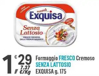 Supermercati Dok Formaggio FRESCO Cremoso SENZA LATTOSIO Exquisa 175 g offerta