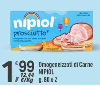 Supermercati Dok Omogeneizzati di Carne NIPIOL g 80 x 2 offerta