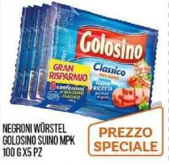 NEGRONI WÜRSTEL GOLOSINO SUINO MPK 100 G X5 PZ