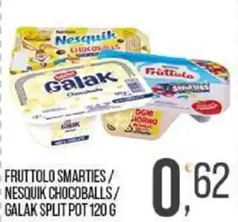 FRUTTOLO SMARTIES / NESQUIK CHOCOBALLS/ GALAK SPLIT POT 120 G