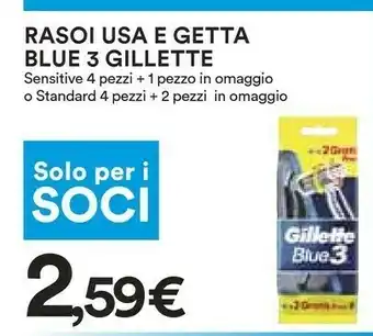 Coop Gillette Rasoi Usa E Getta Blue 3 offerta