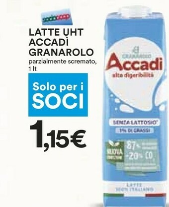 Coop Granarolo Latte UHT Parzialmente Scremato A Lunga Conservazione 1000 G(ml) offerta