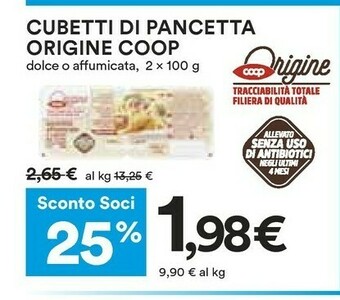 Coop Coop - Pancetta a Cubetti 200 g(ml) offerta