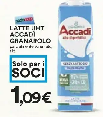 Coop Accadì Latte Granarolo offerta