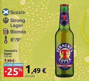Carrefour Market Tennent's Super 355 ml offerta