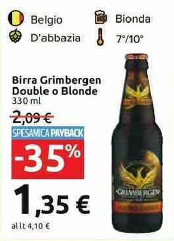 Carrefour Market Birra Grimbergen Double o Blonde 330 ml offerta