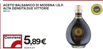 Coop Due vittorie Aceto Balsamico Di Modena Igp Alta Densità 250 Ml offerta