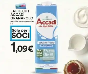 Coop Granarolo Latte Uht Accadi Parzialmente Scremato Senza Lattosio Alta Digeribilita 1 Lt offerta