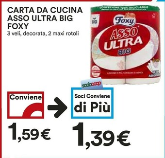 Coop Foxy Carta Da Cucina Asso Ultra Big offerta