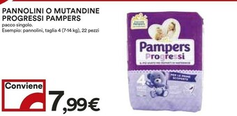 Coop Pampers Pannolini O Mutandine Progressi offerta