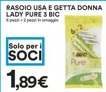 Coop Bic Lady Pure 3 Rasoio Usa E Getta 8 Pz offerta