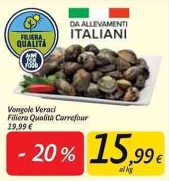 Carrefour Market Vongole Veraci Filiera Qualità Carrefour offerta
