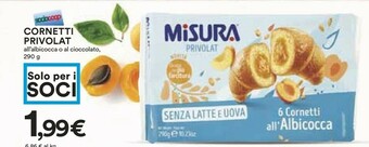 Coop Misura 6 Cornetti All'Albicocca Privolat 290 G(ml) offerta