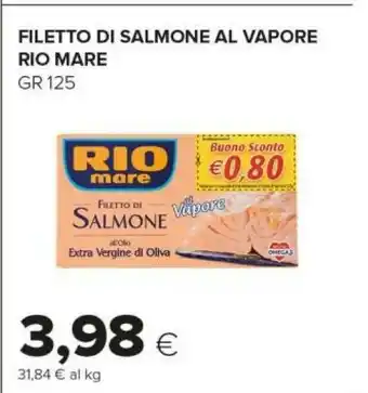 Tigre Rio Mare Filetto Di Salmone Al Naturale Al Vapore 125 G(ml) offerta