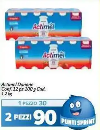 Carrefour Market Actimel Danone Conf. 12 pz 100 g Cad. 1,2 kg offerta