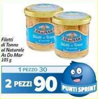 Carrefour Market Filetti di Tonno al Naturale As Do Mar 105 g offerta
