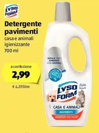 ALDI Lysoform Detergente pavimenti 700ml offerta