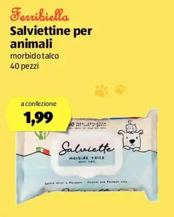 ALDI Ferribiella Salviettine per animali 40 pezzi offerta