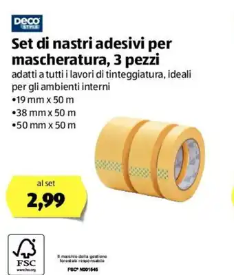 ALDI Deco Style Set di nastri adesivi per mascheratura, 3 pezzi offerta