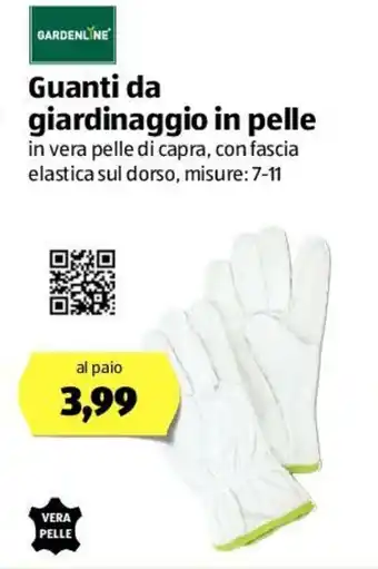 ALDI Gardenline Guanti da giardinaggio in pelle offerta