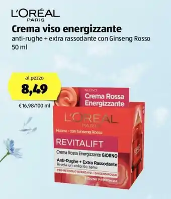 ALDI L'Oréal Crema viso energizzante 50ml offerta