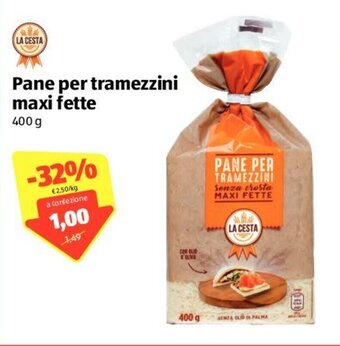 ALDI La Cesta Pane per tramezzini maxi fette 400g offerta