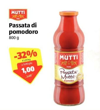 ALDI Mutti Passata di Pomodoro 800g offerta