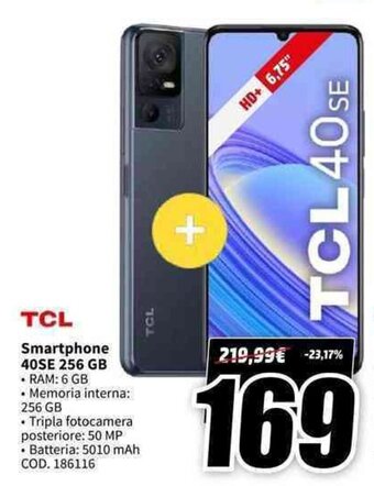 MediaWorld TCL Smartphone 40SE 256 GB offerta