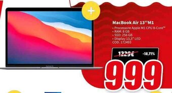 MediaWorld MacBook Air 13"M1 offerta
