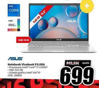 MediaWorld ASUS Notebook Vivobook F515EA offerta