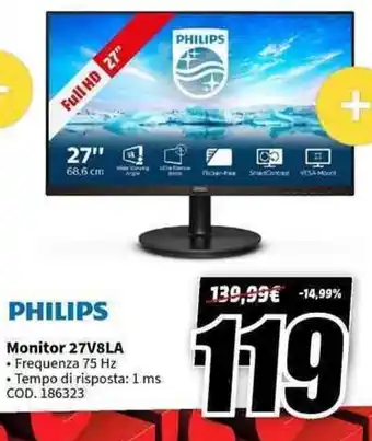 MediaWorld PHILIPS Monitor 27V8LA offerta