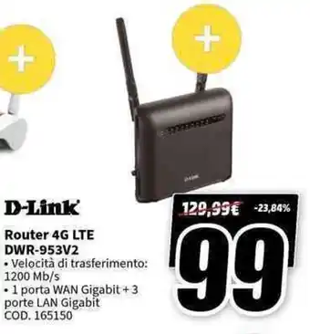 MediaWorld D-Link Router 4G LTE DWR-953V2 offerta